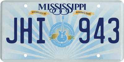 MS license plate JHI943