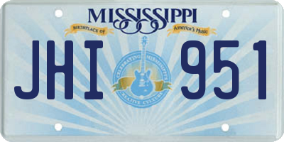 MS license plate JHI951