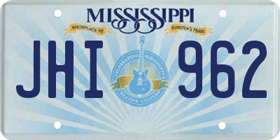 MS license plate JHI962