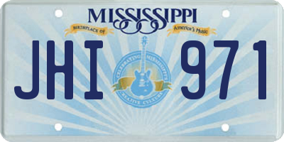 MS license plate JHI971