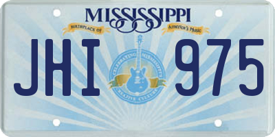 MS license plate JHI975