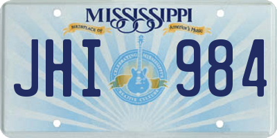MS license plate JHI984