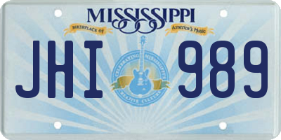 MS license plate JHI989