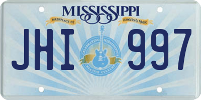 MS license plate JHI997