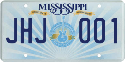 MS license plate JHJ001