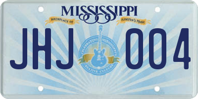 MS license plate JHJ004