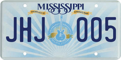 MS license plate JHJ005