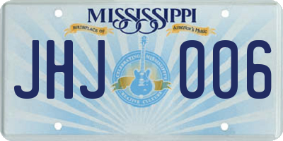 MS license plate JHJ006
