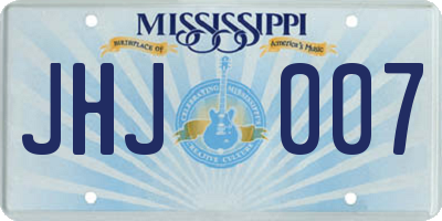 MS license plate JHJ007