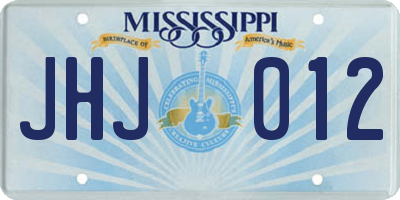 MS license plate JHJ012