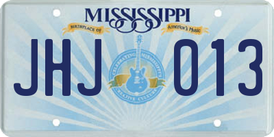 MS license plate JHJ013