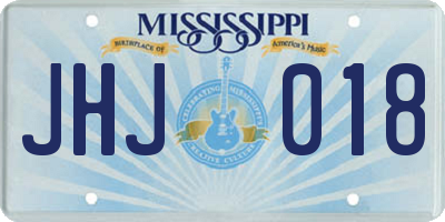 MS license plate JHJ018