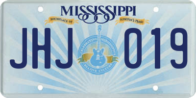 MS license plate JHJ019