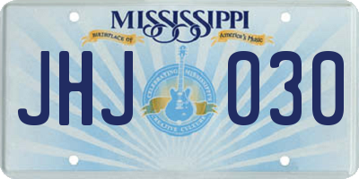 MS license plate JHJ030