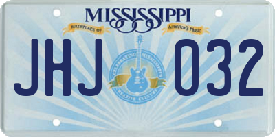 MS license plate JHJ032