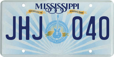 MS license plate JHJ040
