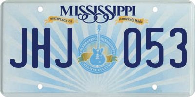MS license plate JHJ053