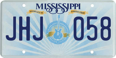 MS license plate JHJ058