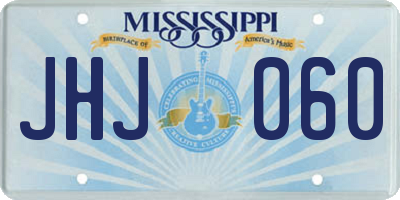 MS license plate JHJ060