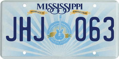 MS license plate JHJ063