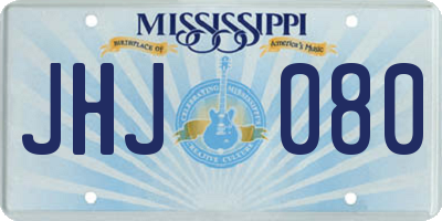 MS license plate JHJ080
