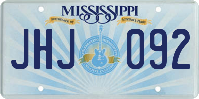 MS license plate JHJ092