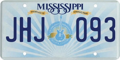 MS license plate JHJ093