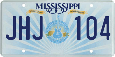MS license plate JHJ104
