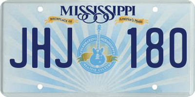 MS license plate JHJ180