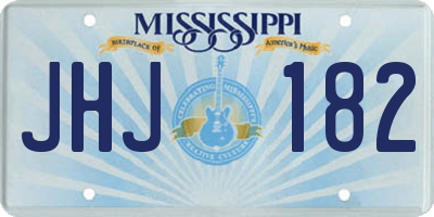 MS license plate JHJ182