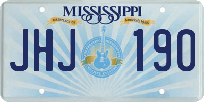 MS license plate JHJ190