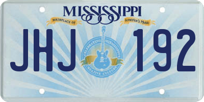 MS license plate JHJ192