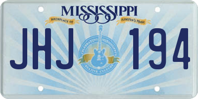 MS license plate JHJ194