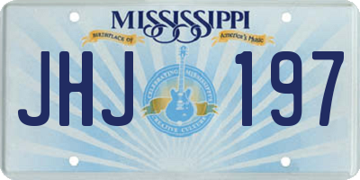 MS license plate JHJ197