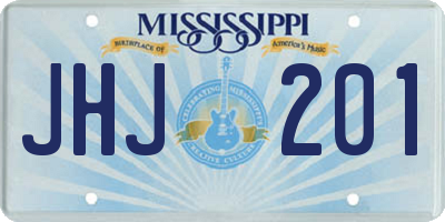 MS license plate JHJ201