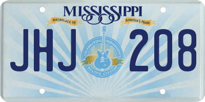 MS license plate JHJ208