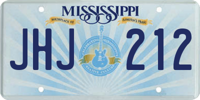 MS license plate JHJ212