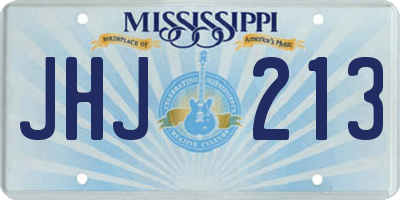 MS license plate JHJ213