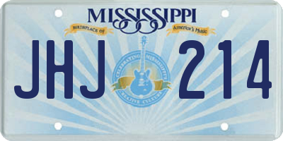 MS license plate JHJ214