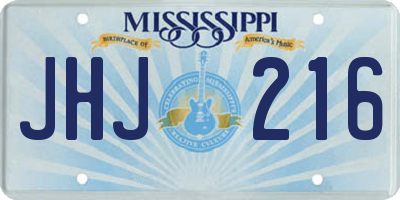 MS license plate JHJ216