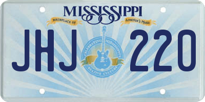MS license plate JHJ220