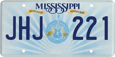 MS license plate JHJ221