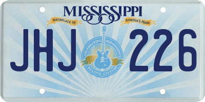 MS license plate JHJ226