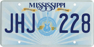 MS license plate JHJ228