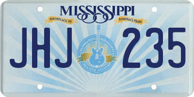 MS license plate JHJ235