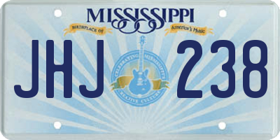 MS license plate JHJ238
