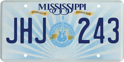 MS license plate JHJ243