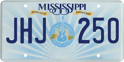 MS license plate JHJ250