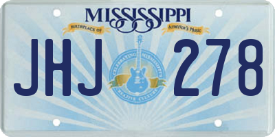 MS license plate JHJ278