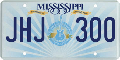 MS license plate JHJ300